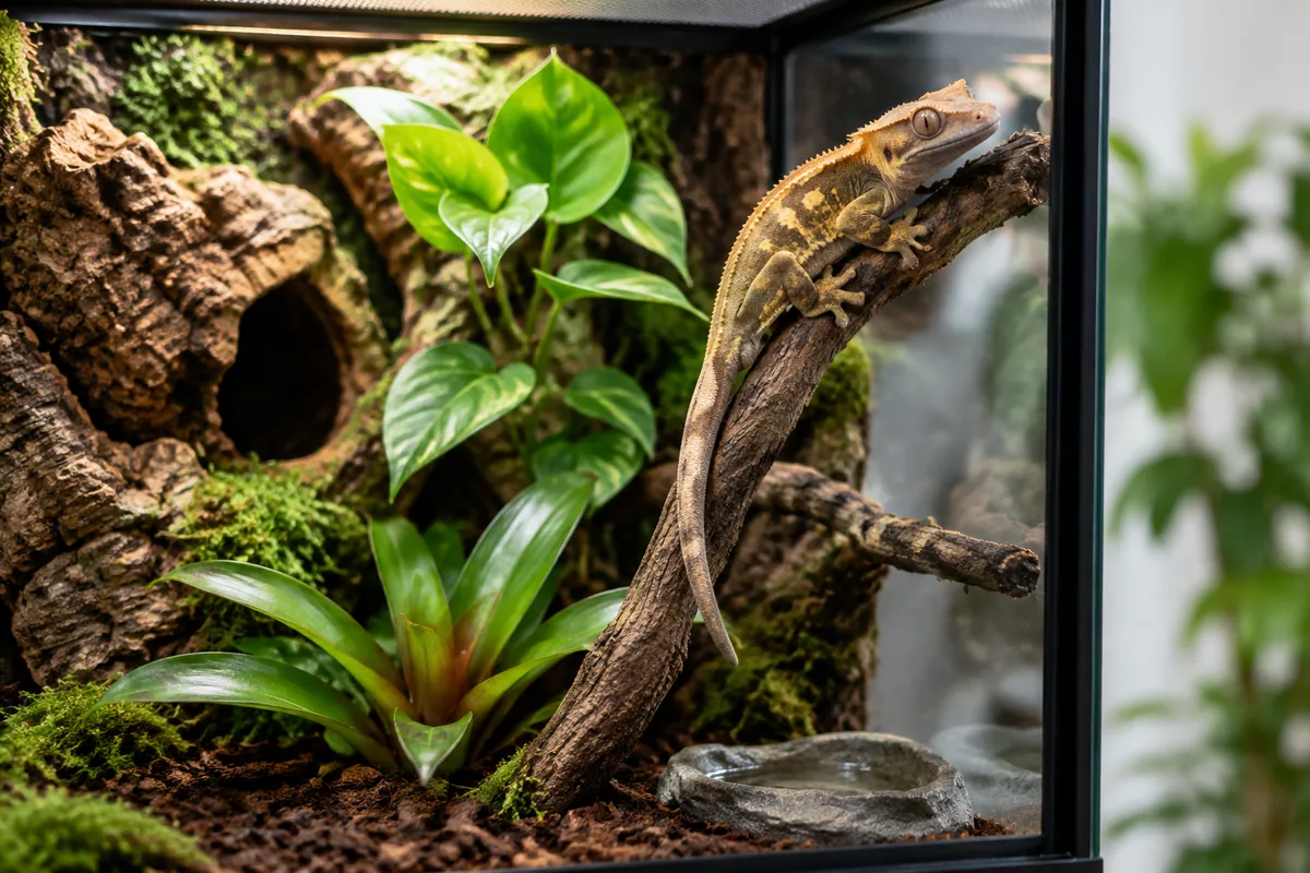 Comment aménager un terrarium pour un gecko à crête